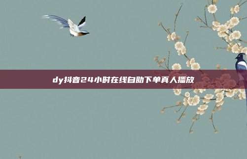 dy抖音24小时在线自助下单真人播放