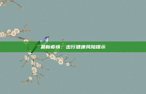 最新疫情:出行健康风险提示