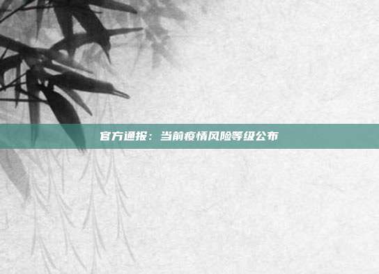 官方通报：当前疫情风险等级公布