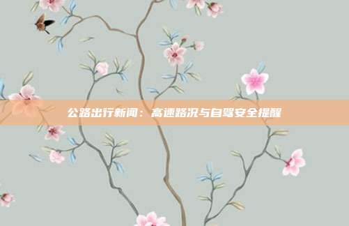 公路出行新闻：高速路况与自驾安全提醒