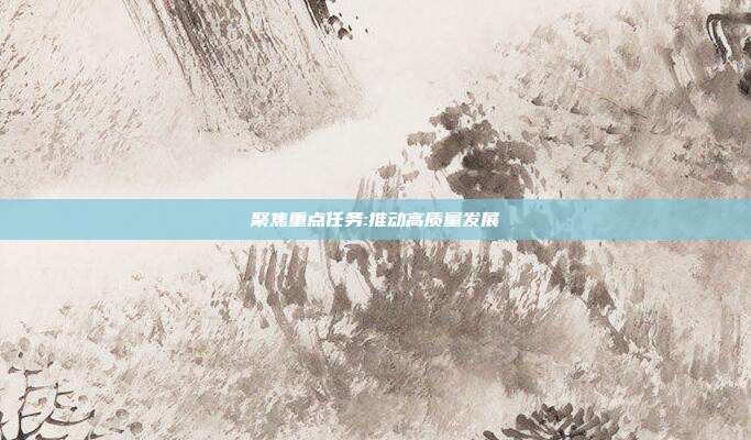 聚焦重点任务:推动高质量发展