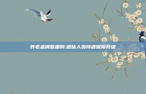 养老金调整细则:退休人员待遇保障升级
