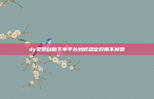 dy卖赞自助下单平台蚂蚁稳定好用不掉赞