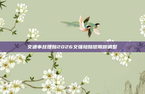 交通事故理赔2026交强险赔偿限额调整