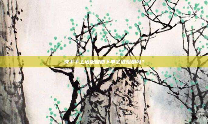 快手手工活粉自助下单会被检测吗？