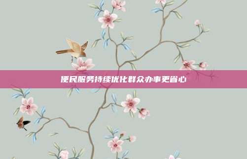 便民服务持续优化群众办事更省心