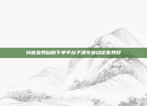抖音业务自助下单平台子潇专业稳定服务好