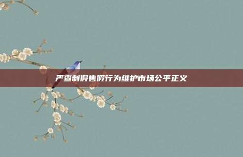 严查制假售假行为维护市场公平正义