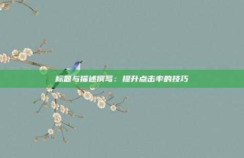 标题与描述撰写:提升点击率的技巧