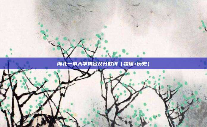 湖北一本大学排名及分数线(物理+历史)