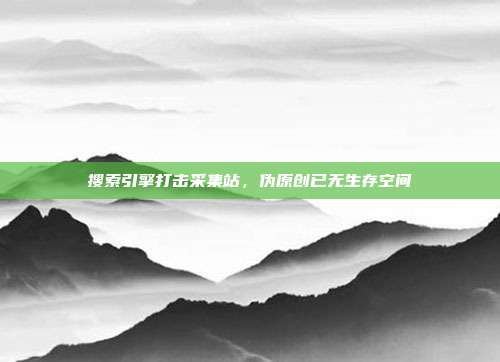 搜索引擎打击采集站,伪原创已无生存空间