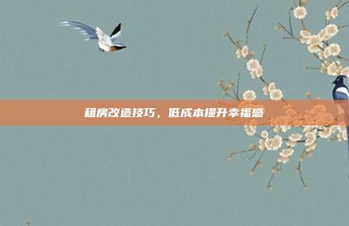 租房改造技巧,低成本提升幸福感