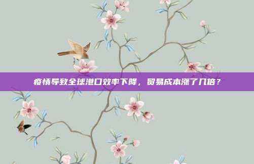 疫情导致全球港口效率下降,贸易成本涨了几倍?