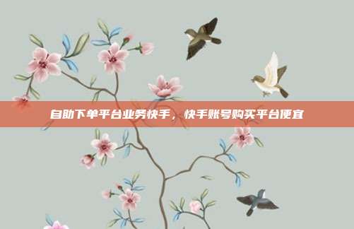 自助下单平台业务快手，快手账号购买平台便宜