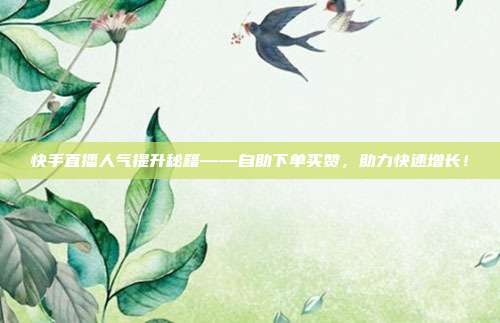 快手直播人气提升秘籍——自助下单买赞,助力快速增长!