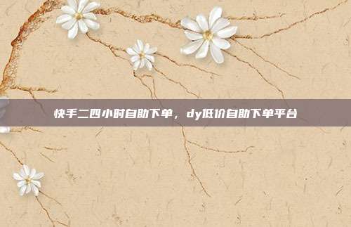 快手二四小时自助下单,dy低价自助下单平台