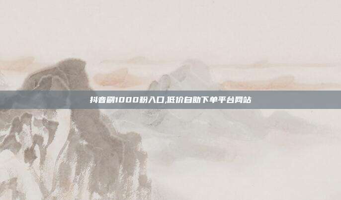抖音刷1000粉入口,低价自助下单平台网站
