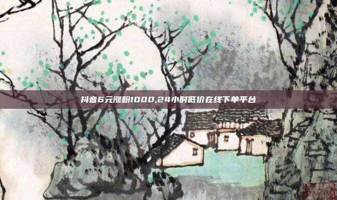 抖音6元涨粉1000,24小时低价在线下单平台