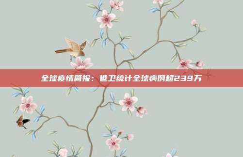 全球疫情简报：世卫统计全球病例超239万