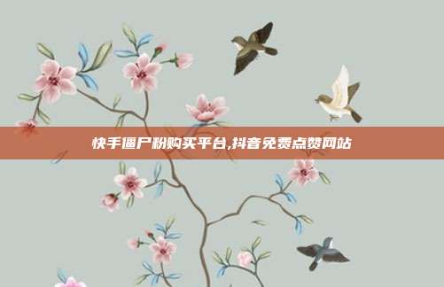 快手僵尸粉购买平台,抖音免费点赞网站