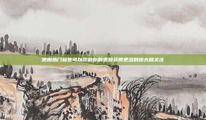 使用热门标签可以帮助你的视频获得更多的曝光和关注