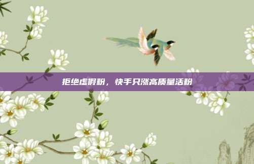 拒绝虚假粉，快手只涨高质量活粉