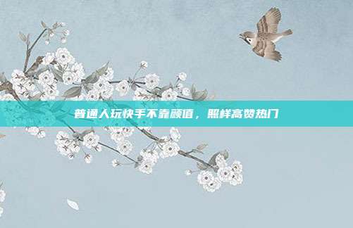 普通人玩快手不靠颜值，照样高赞热门