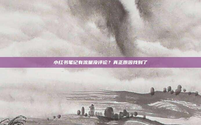 小红书笔记有流量没评论？真正原因找到了