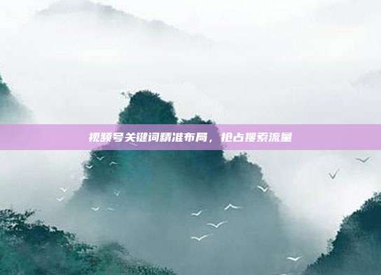 视频号关键词精准布局，抢占搜索流量