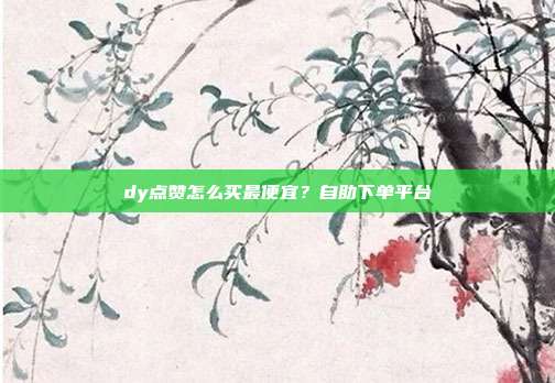 dy点赞怎么买最便宜？自助下单平台