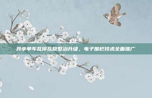 共享单车乱停乱放整治升级,电子围栏技术全面推广