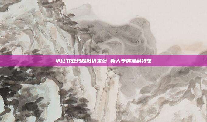 小红书业务超低价来袭 新人专属福利特惠