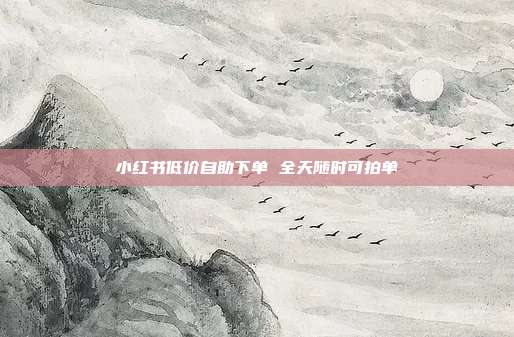 小红书低价自助下单 全天随时可拍单