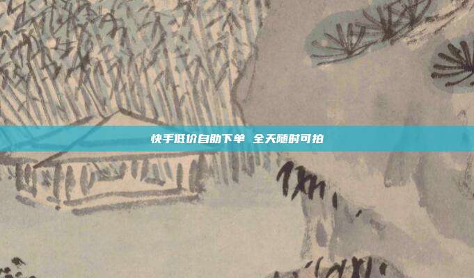 快手低价自助下单 全天随时可拍