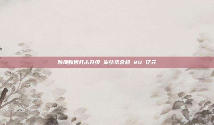 跨境赌博打击升级 冻结资金超 20 亿元