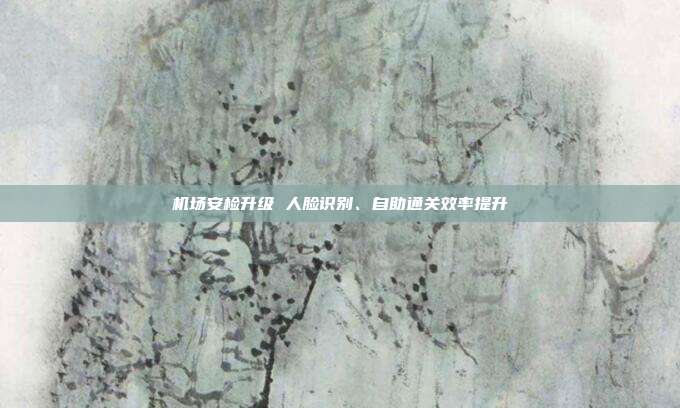 机场安检升级 人脸识别、自助通关效率提升