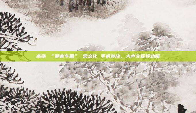 高铁 “静音车厢” 常态化 手机外放、大声交谈将劝阻