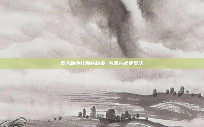 灵活就业社保新政策 缴费方式更灵活