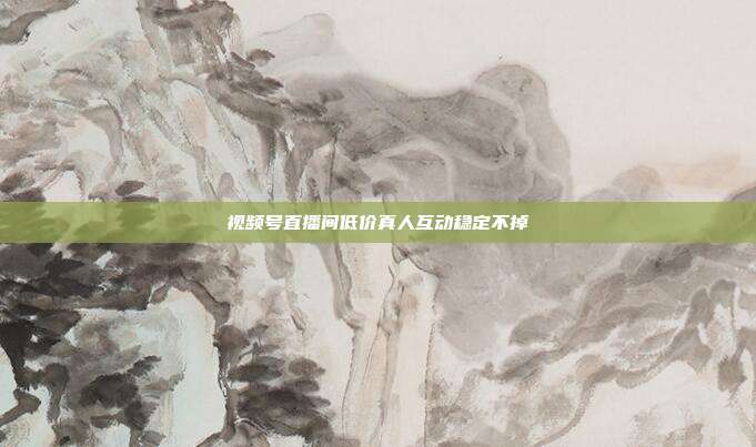 视频号直播间低价真人互动稳定不掉