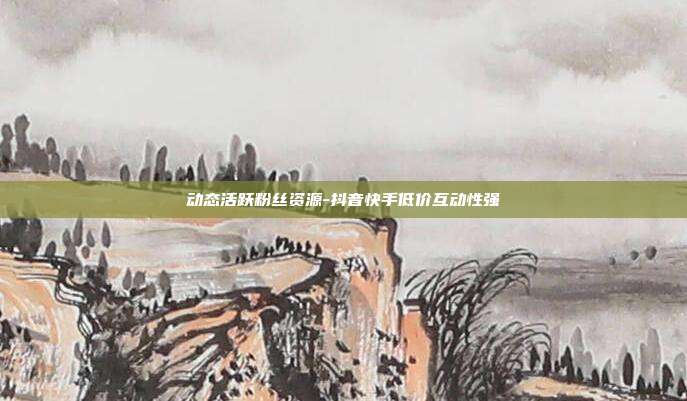 动态活跃粉丝资源-抖音快手低价互动性强