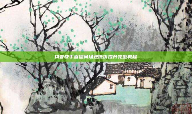 抖音快手直播间场观低价提升完整教程