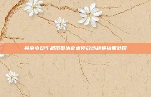 共享电动车规范整治定点停放违规将扣费处罚