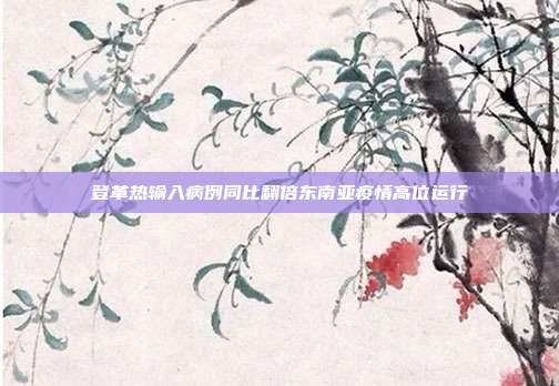 登革热输入病例同比翻倍东南亚疫情高位运行