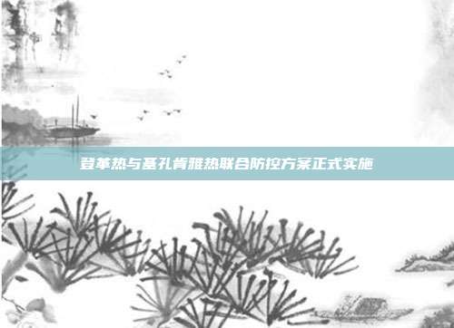 登革热与基孔肯雅热联合防控方案正式实施