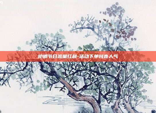 抢抓节日流量红利-活动下单抖音人气
