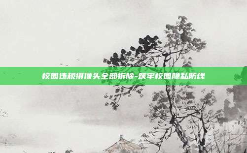 校园违规摄像头全部拆除-筑牢校园隐私防线