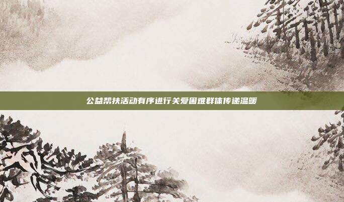 公益帮扶活动有序进行关爱困难群体传递温暖