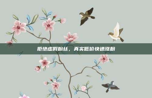 拒绝虚假粉丝，真实低价快速涨粉