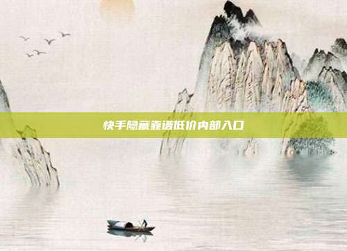 快手隐藏靠谱低价内部入口