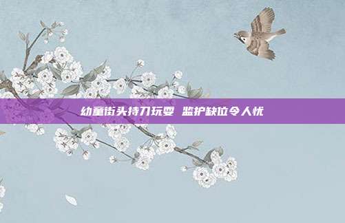 幼童街头持刀玩耍 监护缺位令人忧